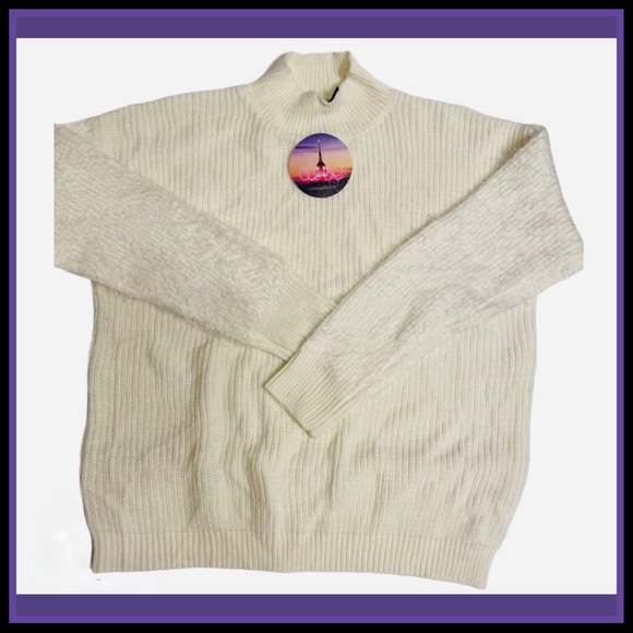 NWT LOVE BY DESIGN CREAM MOCK NECK SWEATER XL - Picture 3 of 13